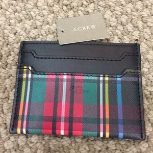 J.CREW Plaid Card Wallet